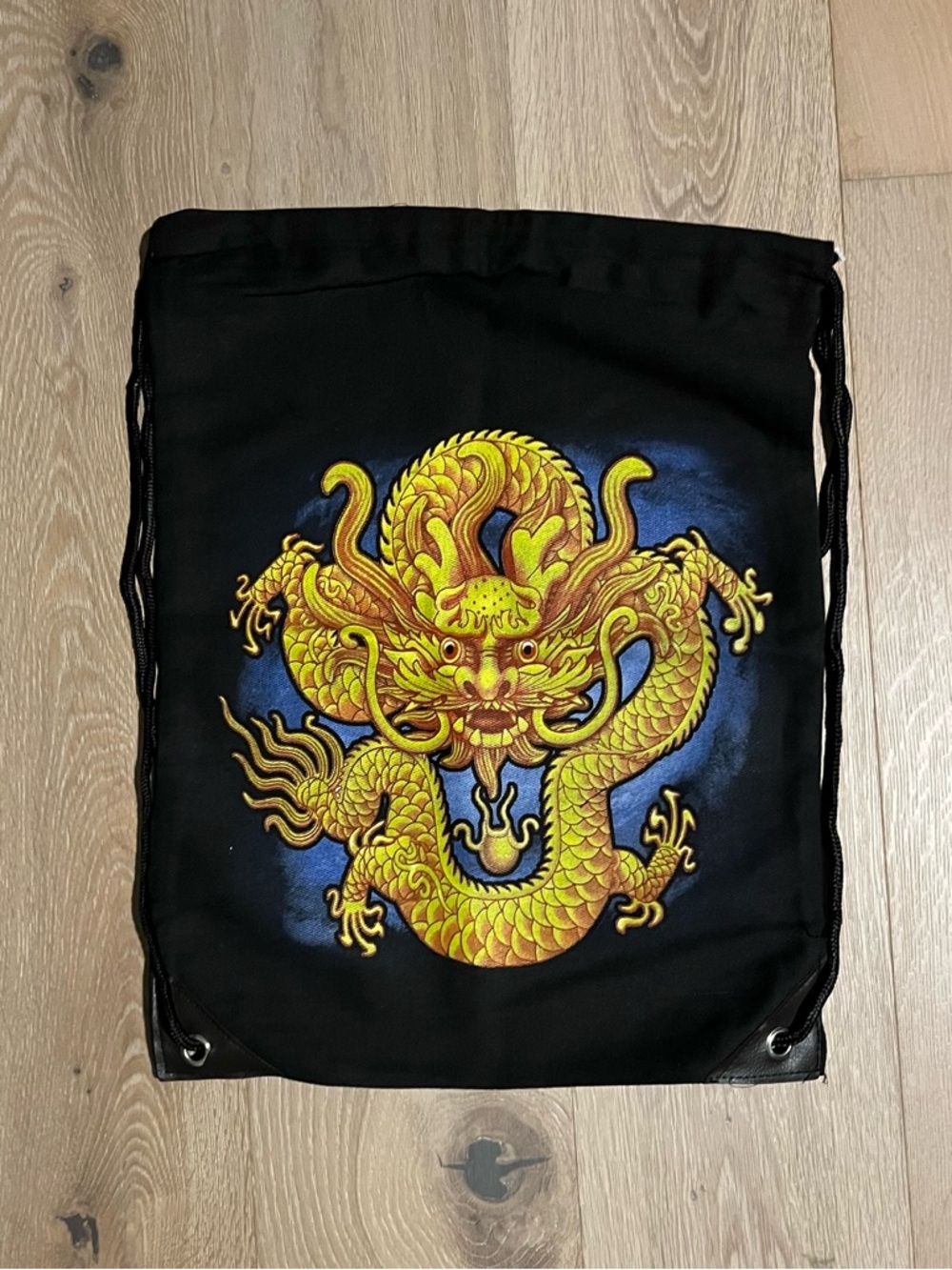 Brand new Black Graphic Dragon Print reverse colored bag